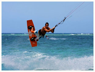 Kite Surfing at the Morne Lagoon